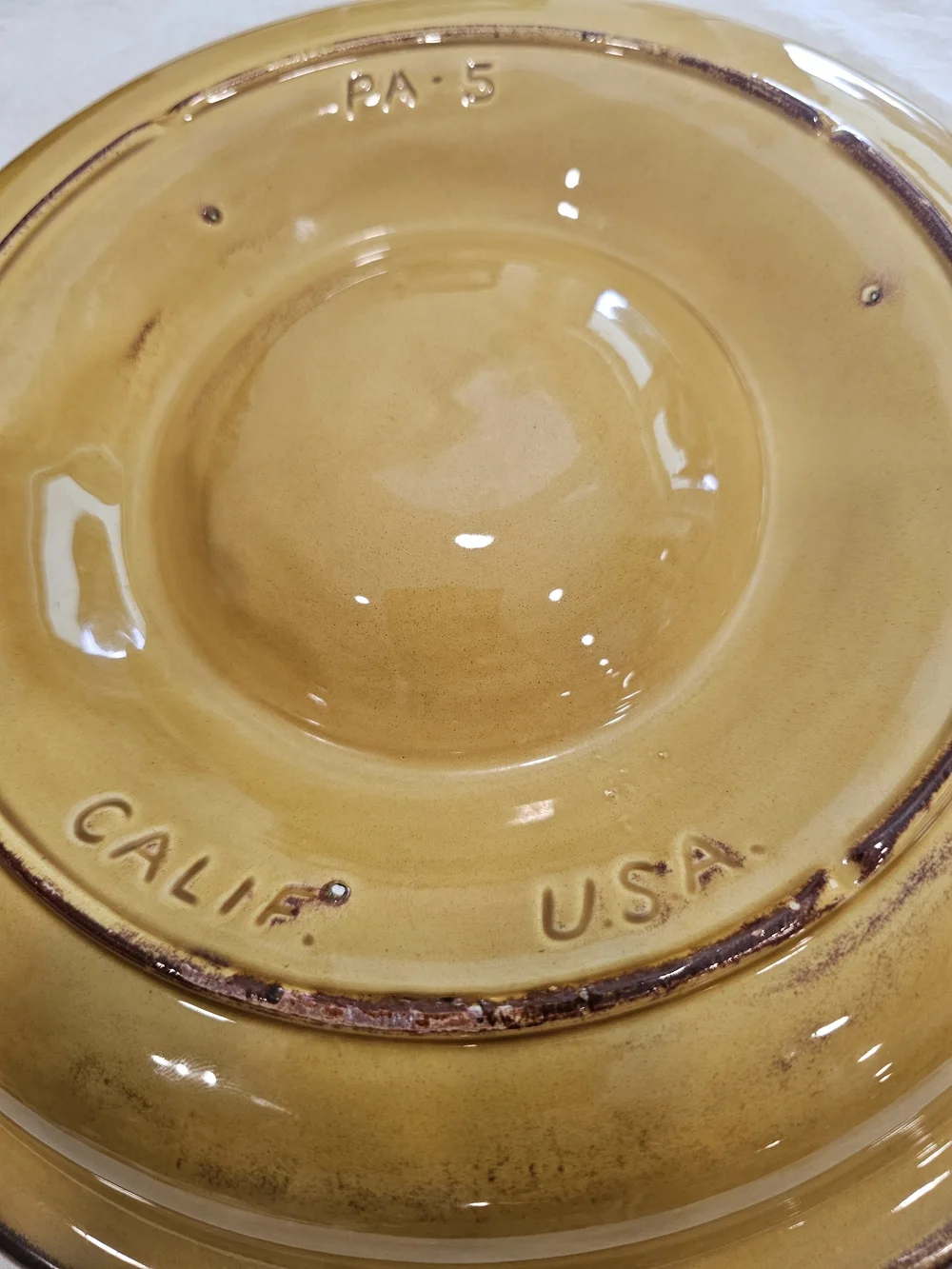 Vintage California Pottery Yellow Serving Plate, 